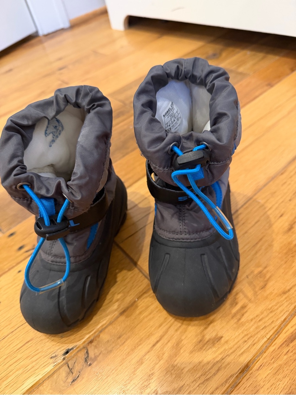 Sorel Kids Gray and Blue Waterproof Winter Boots